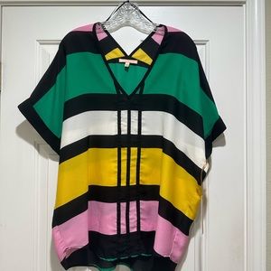 Gibson Latimer Color Block Blouse Size Small NWT - Fits Like Size M